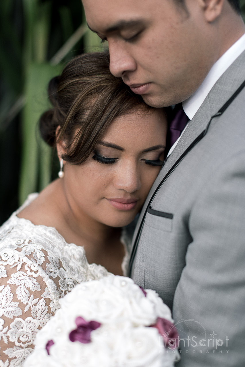 bride and groom close to each other